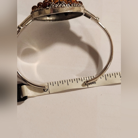 Handmade heavy genuine Baltic Amber and Sterling Silver cuff Bracelet New 26.5 G - Picture 14 of 16